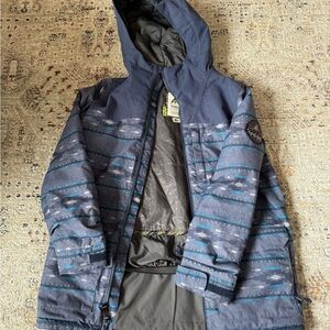 Burton boys Gray and Blue Striped Snowboard Jacket